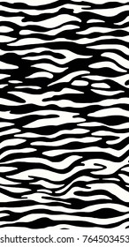 Zebra Stripes black and white pattern. Seamless vector.