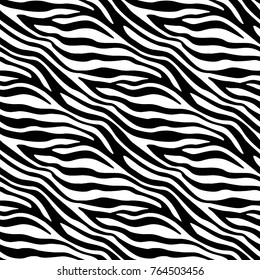 Zebra Stripes black and white pattern. Seamless vector.