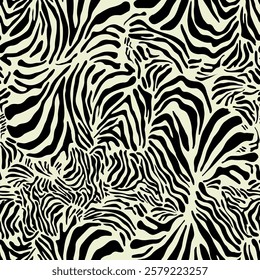 Zebra Stripes Decorative seamless pattern. Repeating background. Tileable wallpaper print. 