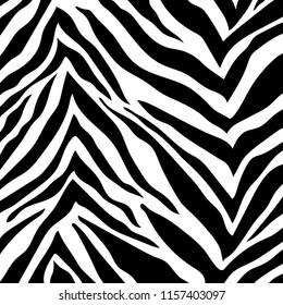 Zebra Stripes Pattern. Zebra print, animal skin, tiger stripes, abstract pattern, line background, fabric. Amazing hand drawn vector illustration. Poster, banner. Black and white artwork monochrome