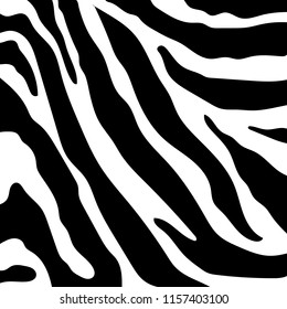 Zebra Stripes Pattern. Zebra print, animal skin, tiger stripes, abstract pattern, line background, fabric. Amazing hand drawn vector illustration. Poster, banner. Black and white artwork monochrome