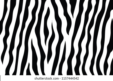 Zebra Stripes Pattern. Zebra print, animal skin, tiger stripes, abstract pattern, line background, fabric. Amazing hand drawn vector illustration. Poster, banner. Black and white artwork monochrome
