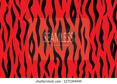 Zebra Stripes Pattern. Zebra print, animal skin, tiger stripes, abstract pattern, line background, fabric. Amazing hand drawn vector illustration. Poster, banner. Red and white artwork monochrome