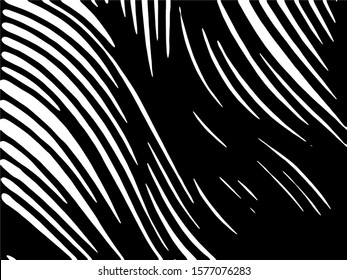 Zebra Stripes Pattern. Zebra print, animal skin, tiger stripes, abstract pattern, line background, fabric. Amazing hand drawn vector illustration. Poster, banner. Black and white artwork.