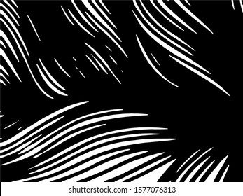 Zebra Stripes Pattern. Zebra print, animal skin, tiger stripes, abstract pattern, line background, fabric. Amazing hand drawn vector illustration. Poster, banner. Black and white artwork.