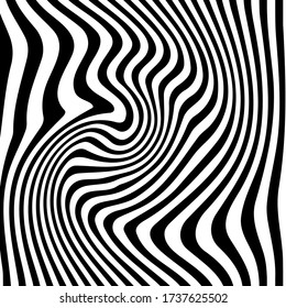 Zebra Stripes Pattern. Zebra print, animal skin, tiger stripes, abstract pattern, line background, fabric. Amazing hand drawn vector illustration. Poster, banner. Black and white artwork monochrome
