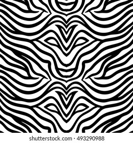 Zebra Stripes Seamless Pattern. Abstract background Vector.