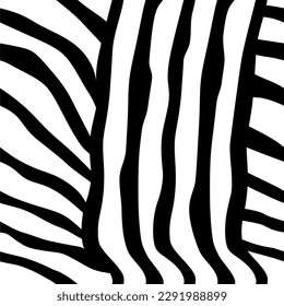 Zebra Streifen Nahtlose Muster. Schwarz-Weiß-Druck.