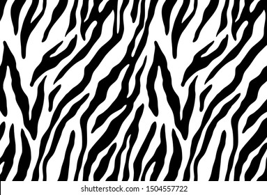 Zebra Stripes Seamless Pattern on white background.vector design