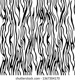 Zebra Stripes Seamless Pattern. Vector illustration.
