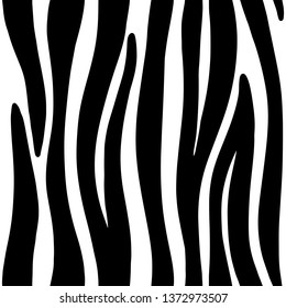 Zebra stripes seamless pattern vector illustration EPS10. Monochrome fashionable animal texture background.