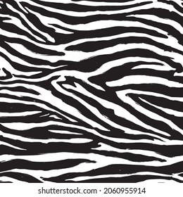 Zebra Stripes Seamless Pattern Vector