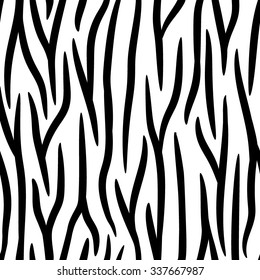 Zebra Stripes Seamless Pattern vector texture black and white