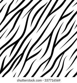 Zebra Stripes Seamless Pattern vector texture black and white