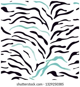 Zebra stripes seamless pattern.Vector print.