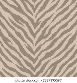 Zebra stripes seamless zigzag pattern. Tiger stripes skin print design. Wild animal hide artwork background. Vector illustration