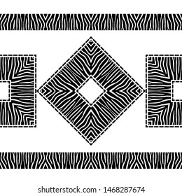 Zebra Stripes.Ethnic boho seamless pattern. Embroidery on fabric. Patchwork texture. Weaving. Traditional ornament. Tribal pattern. Folk motif. Can be used for wallpaper, textile, wrapping, web.