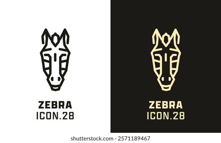 Zebra stylized head geometric line icon