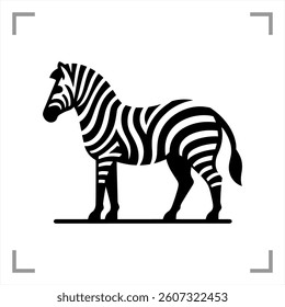 Zebra Symbol Icon Animal Pictogram Full-body Side View Simple And Minimalist