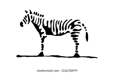 Zebra symbol icon isolated on white background. vector Illustrations.