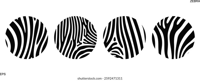 Zebra texture logo. Isolated zebra texture on white background