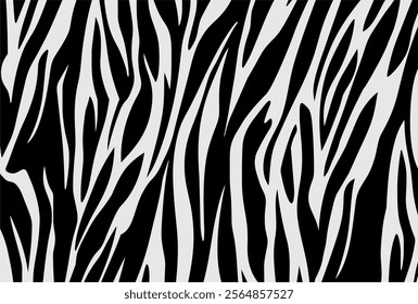 Zebra texture pattern seamless repeating silver black stripe animals jungle Vector illustration. Isolated object. Seamless pattern Cartoon flat design. Animal texture Tiger Black fur on silver ground.