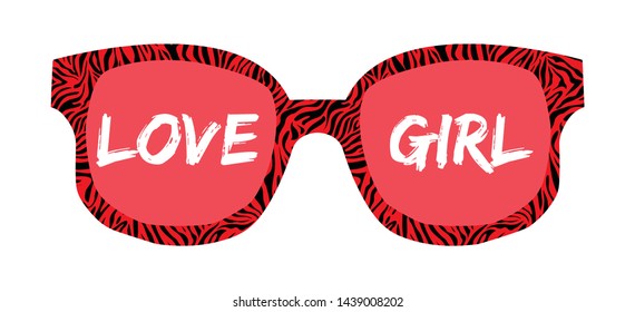 Zebra texture Sunglass  vector illustration, for t-shirt print and other uses.