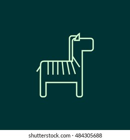 Zebra thin line icon design. zoo animal vector illustration