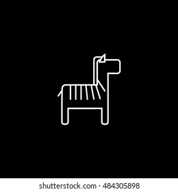 Zebra thin line icon design. zoo animal vector illustration
