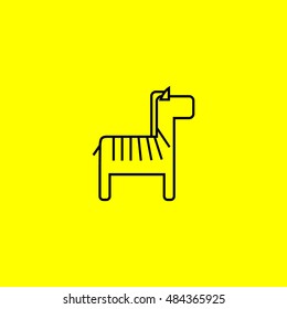 zebra thin line icon design. zoo animal vector illustration