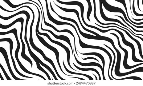 Zebra Tiger Black White Stripes Pattern Background