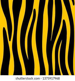 Zebra or tiger stripes seamless pattern vector illustration EPS10. Monochrome fashionable animal texture background.