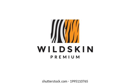 zebra with tiger wild logo vector icon illustration design