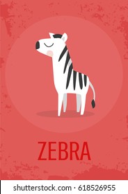 Zebra vector children card
