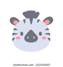 Zebra vector. cute animal face design for kids