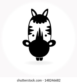 Zebra vector icon and animal illustration
