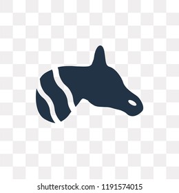 Zebra vector icon isolated on transparent background, Zebra transparency concept can be used web and mobile