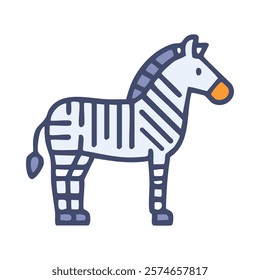 Zebra vector icon isolated on white background for your web and mobile app design. Blue zebras logo concept