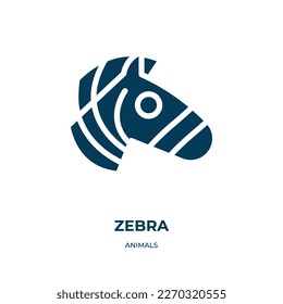 zebra vector icon. zebra, nature, animal filled icons from flat animals concept. Isolated black glyph icon, vector illustration symbol element for web design and mobile apps