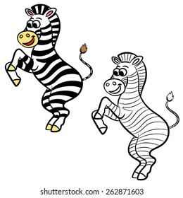 Zebra vector illustration. Coloring book. Vector illustration.