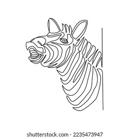 Zebra vector illustration drawn in line art style