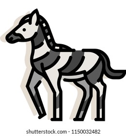 Zebra vector illustration in line color design