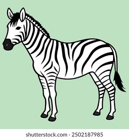 Zebra Vektorgrafik-Maskottchen, Zebra-Silhouette, Vektor, Symbol, Figuren, schwarzes Zebra gezeichnet trendiges Logo Vektorgrafik, Zebra auf weißem Hintergrund.