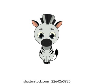Zebra vector isolated colour icon. Zebra animal vector icon. Zebra icon