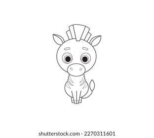 Icono de contorno aislado del vector de cebra. Icono de vector animal de cebra. Icono de cebra 
