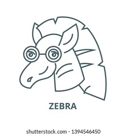 Zebra vector line icon, linear concept, outline sign, symbol