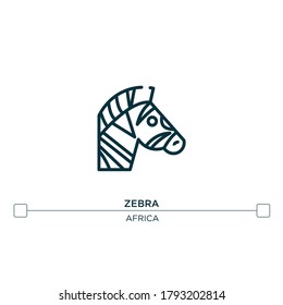 zebra vector line icon. Simple element illustration. zebra outline icon from africa concept. Can be used for web and mobile
