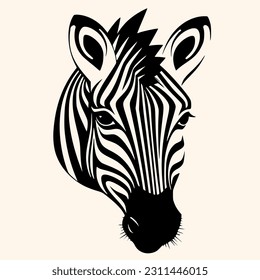 Zebra vector for logo or icon,clip art, drawing Elegant minimalist style,abstract style Illustration
