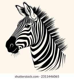 Zebra vector for logo or icon,clip art, drawing Elegant minimalist style,abstract style Illustration