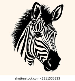 Zebra-Vektorgrafik für Logo oder Symbol, Clipart, Zeichnung Eleganter minimalistischer Stil, abstrakte Illustration